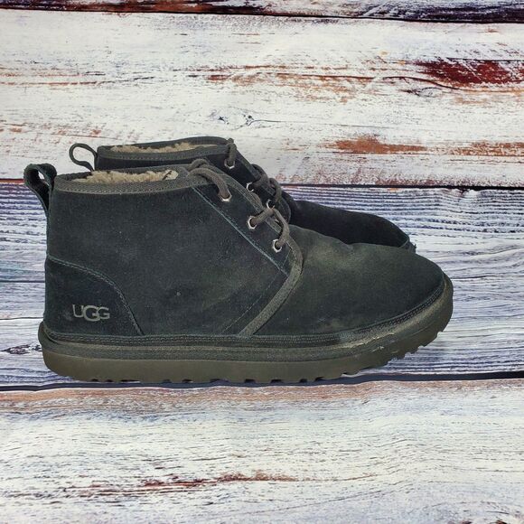 Ugg Neumel Black Suede Ankle Chukka Boots Men's Size 12 - Picture 1 of 9